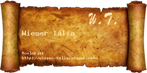 Wieser Tália névjegykártya